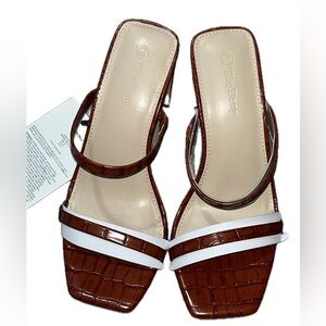 The Drop Avery Tortoise Shell Sandal Heels, NWT, Size 7